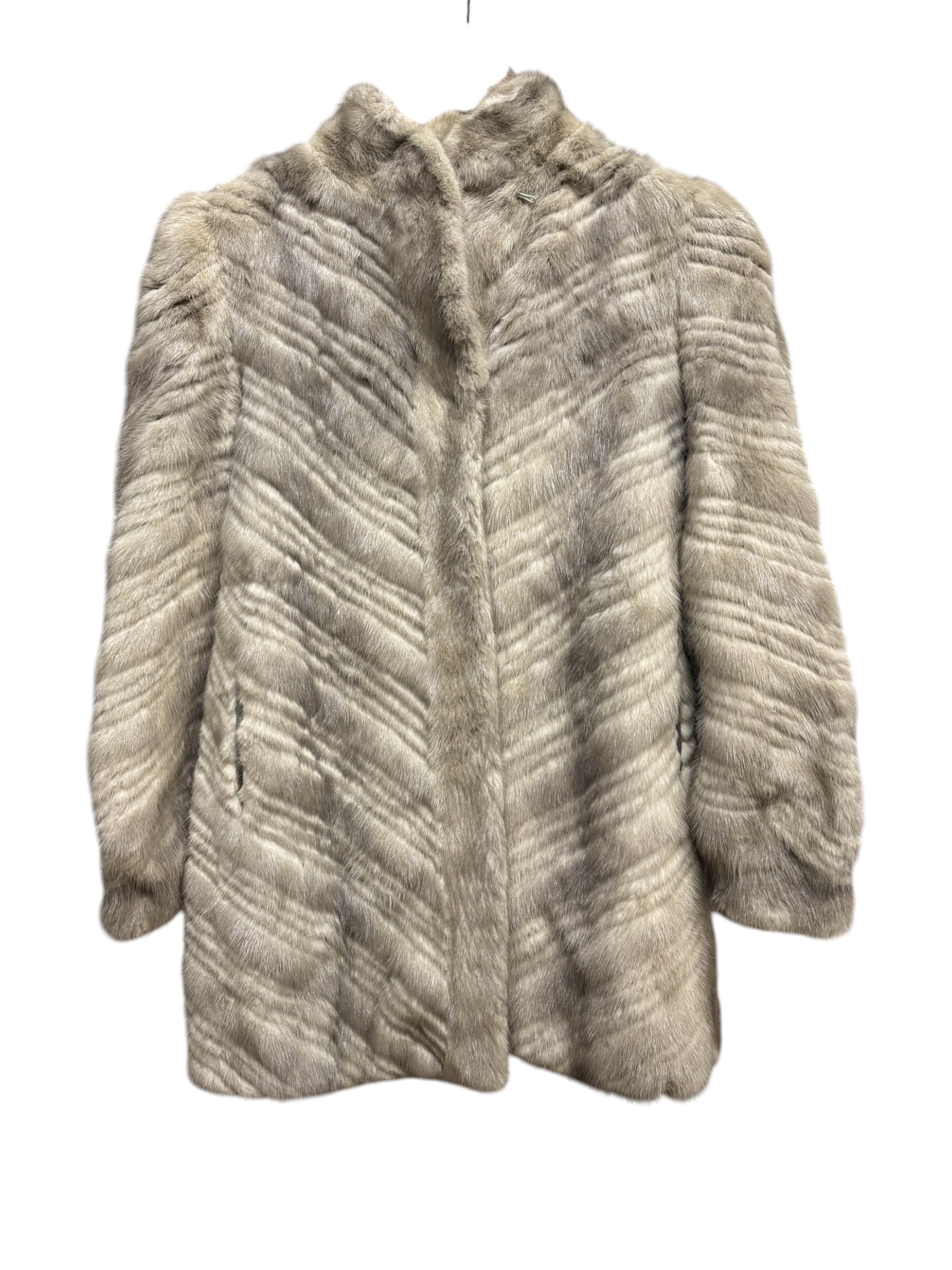 Shimizu Vintage Grey Mix Fur Long Coat