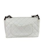 Chanel White Quilted Caviar Wooden M Flap 1999