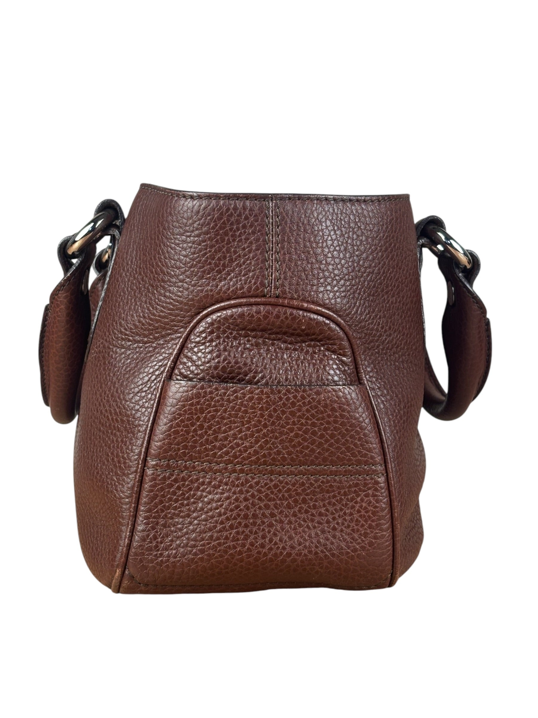 Celine Brown Pebbled Leather Boogie Handbag