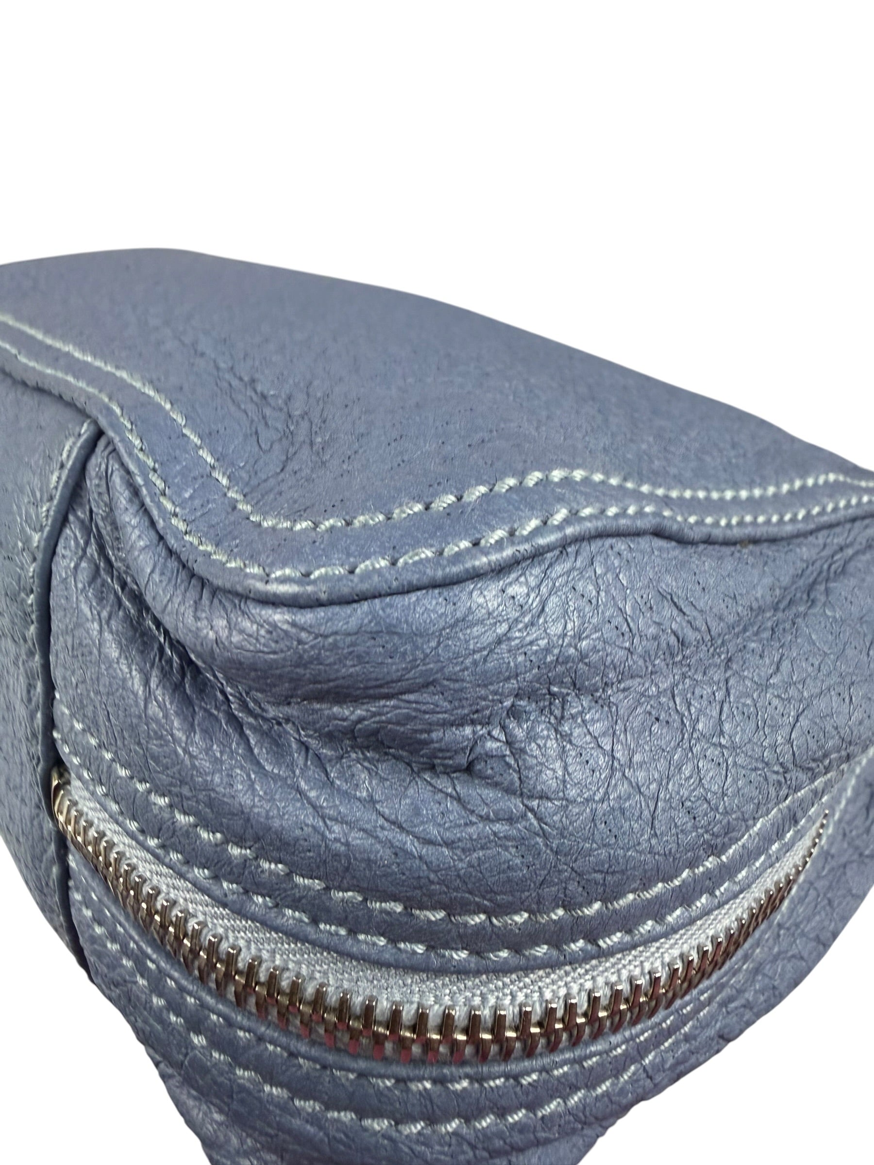 Balenciaga Vintage Blue Leather Mini Pochette