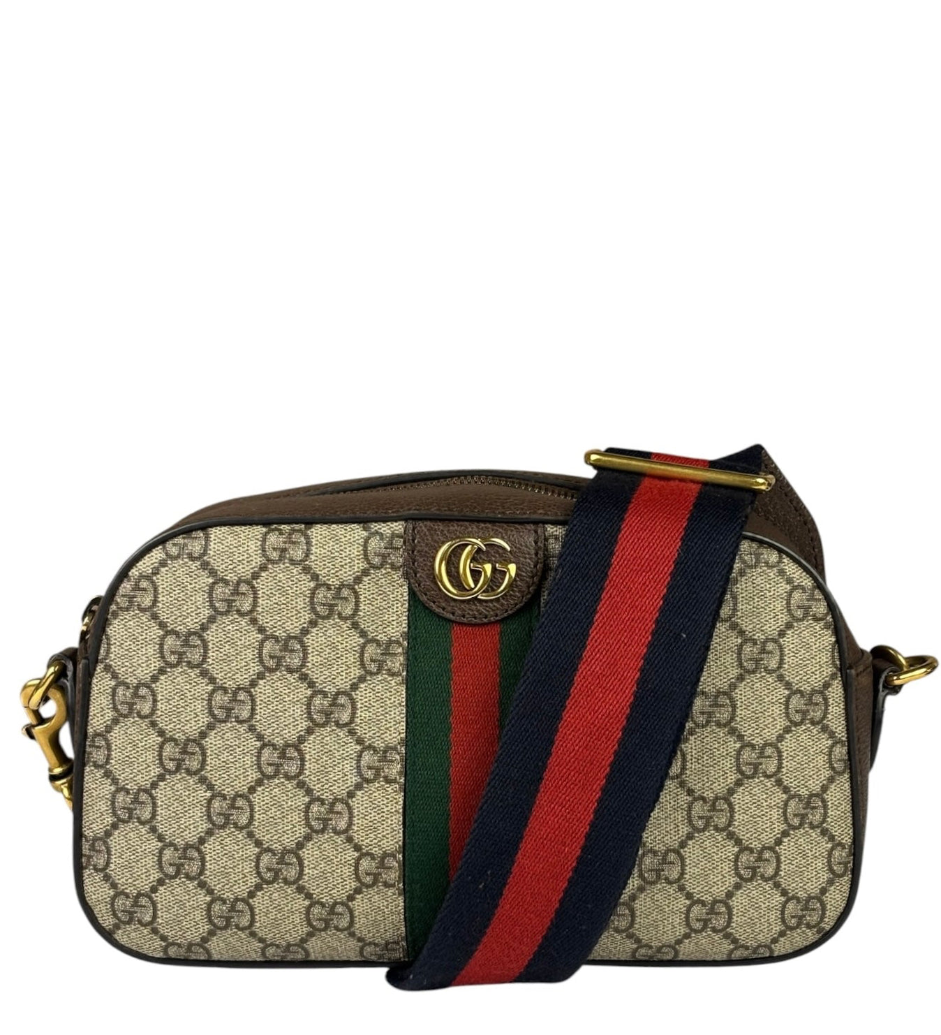 Gucci Beige GG Supreme Ophidia Camera Bag