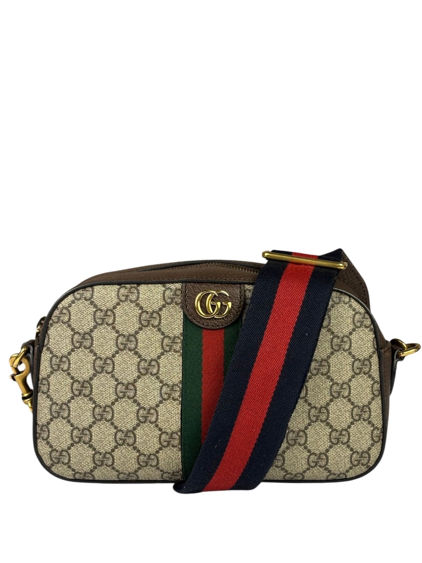 Gucci Beige GG Supreme Ophidia Camera Bag