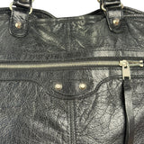 Balenciaga Vintage Black Leather Classic Square Zip Shoulder Tote Bag