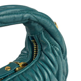 Miu Miu Dark Green Nappa Leather Wander Matelasse Micro Hobo Bag