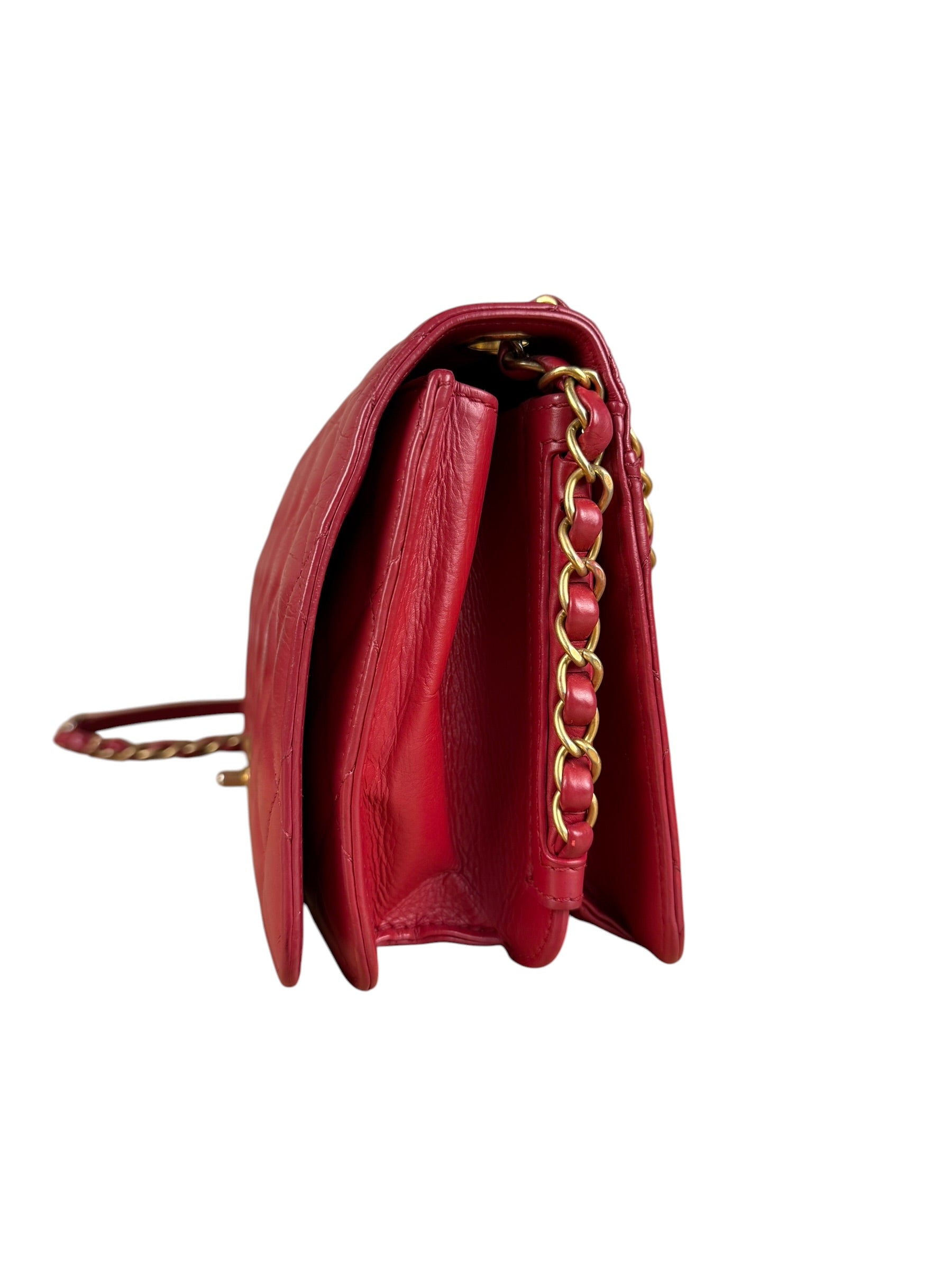 Chanel Dark Fuchsia Quilted Leather Flap Bag 2019