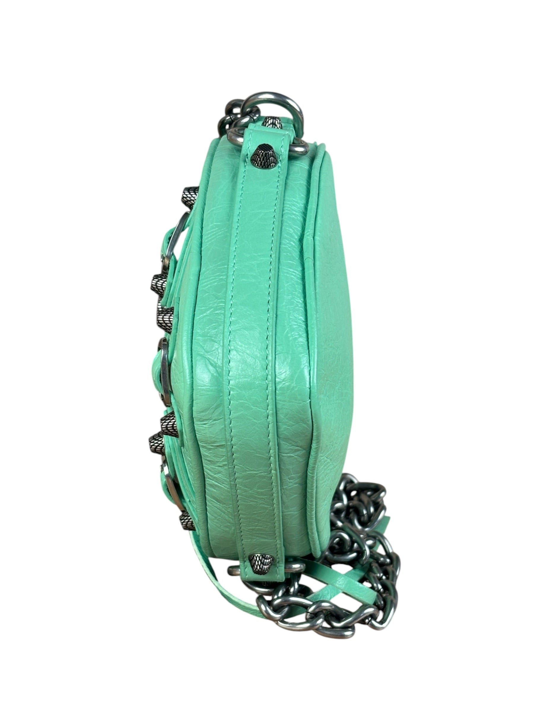 Balenciaga Green Le Cagole Heart Mini Bag