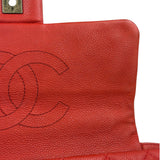 Chanel Red Quilted Caviar Leather Timeless Shoulder Bag 2012