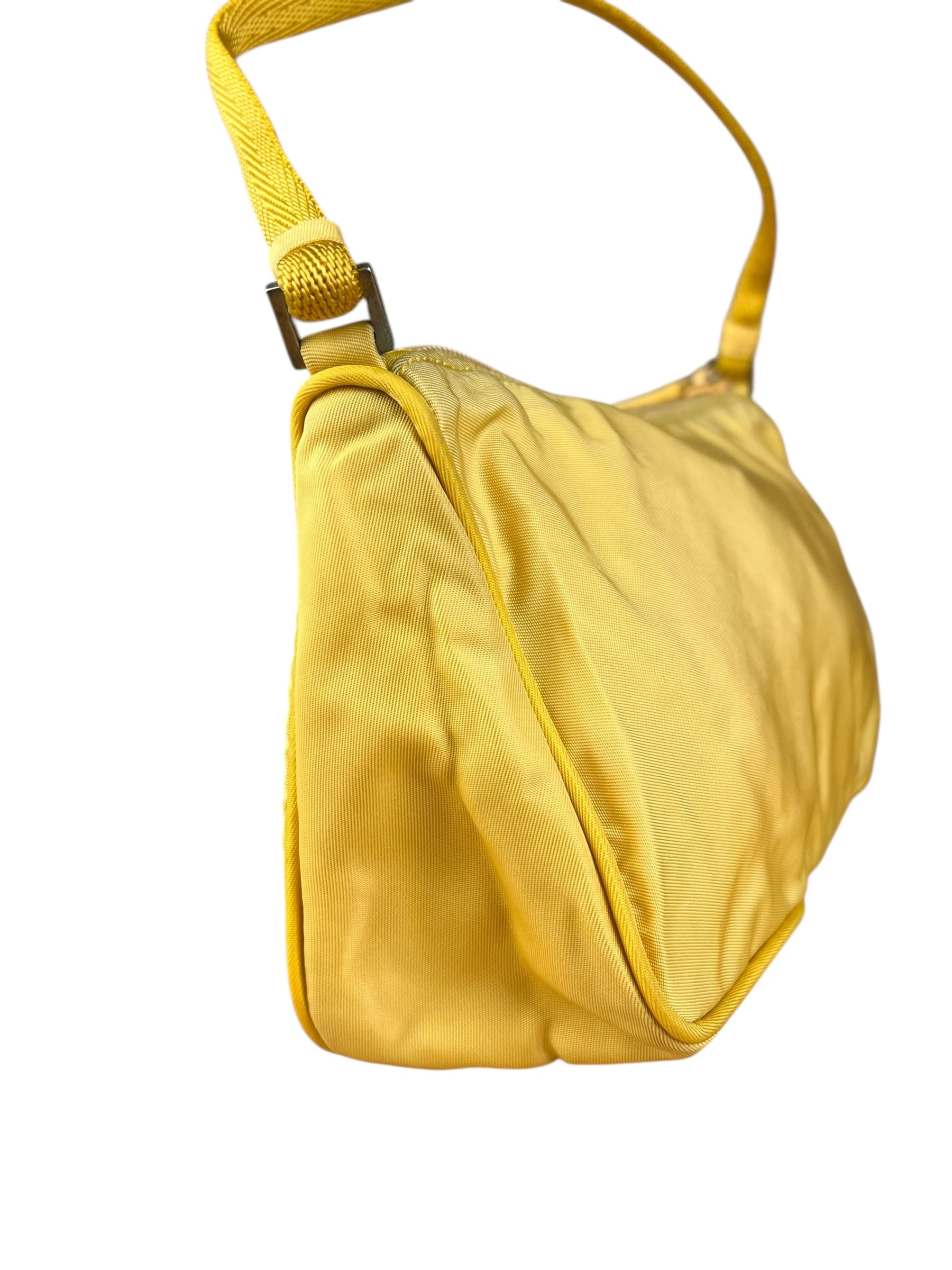 Prada Vintage Nylon Yellow Pochette
