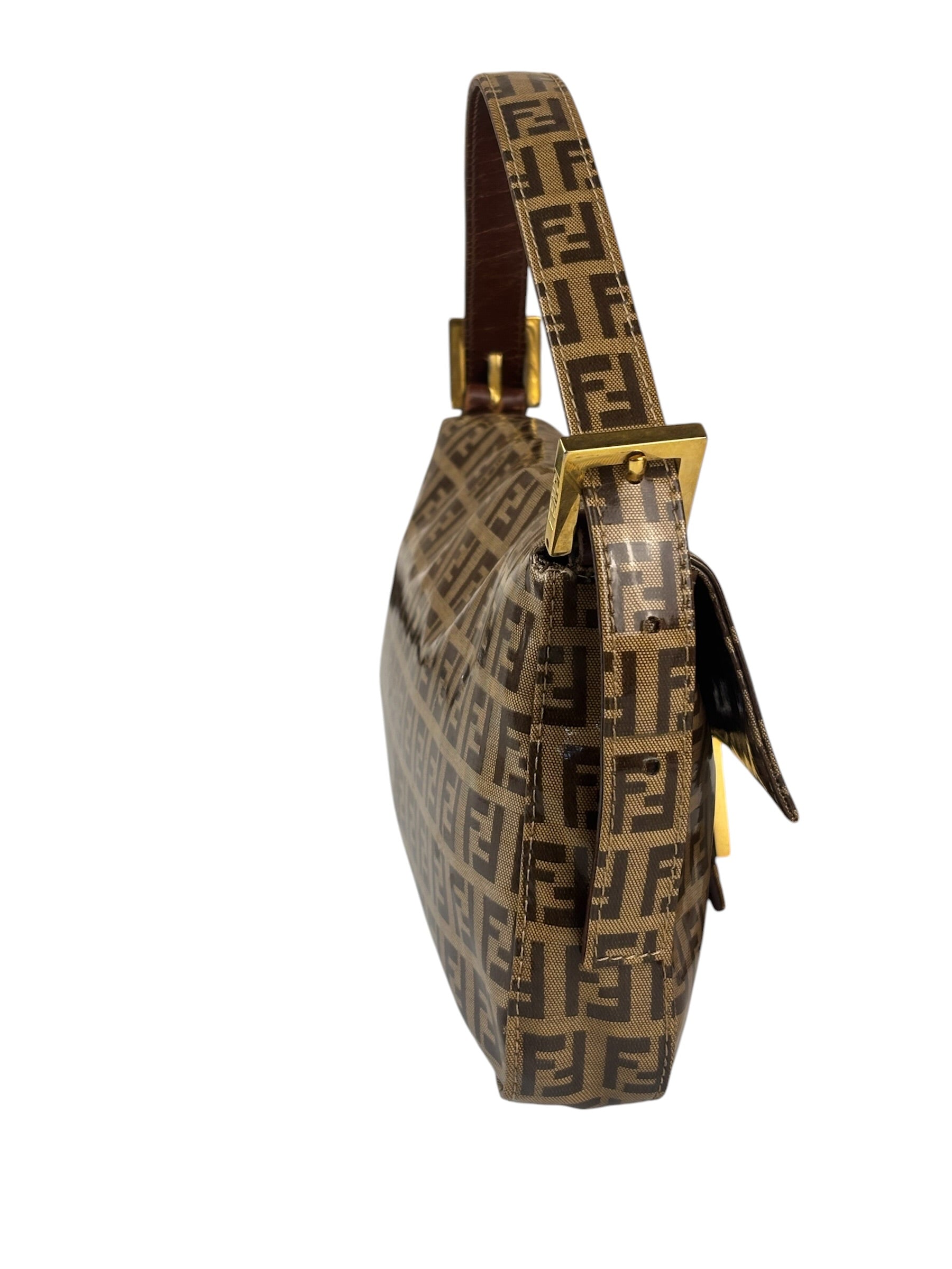 Fendi Brown PVC Zucca Baguette