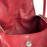 Hermes Rouge Clemence Leather Lindy 34