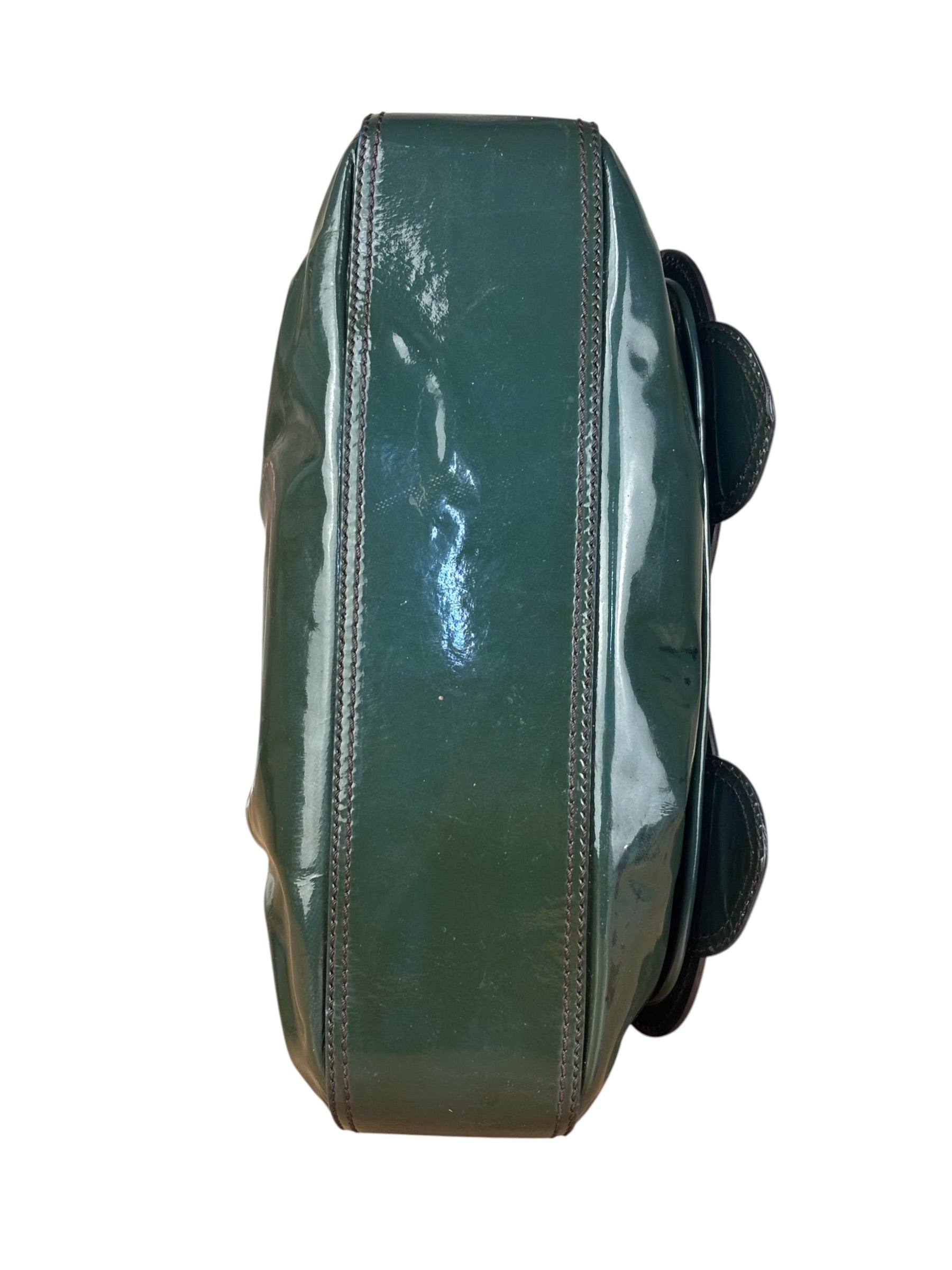 Fendi Vintage Green Patent Leather B Handbag