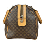 Celine Vintage Brown Coated Macadam Boston Handbag