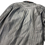 Vintage Leather Striped Long Coat