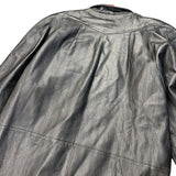 Vintage Leather Striped Long Coat