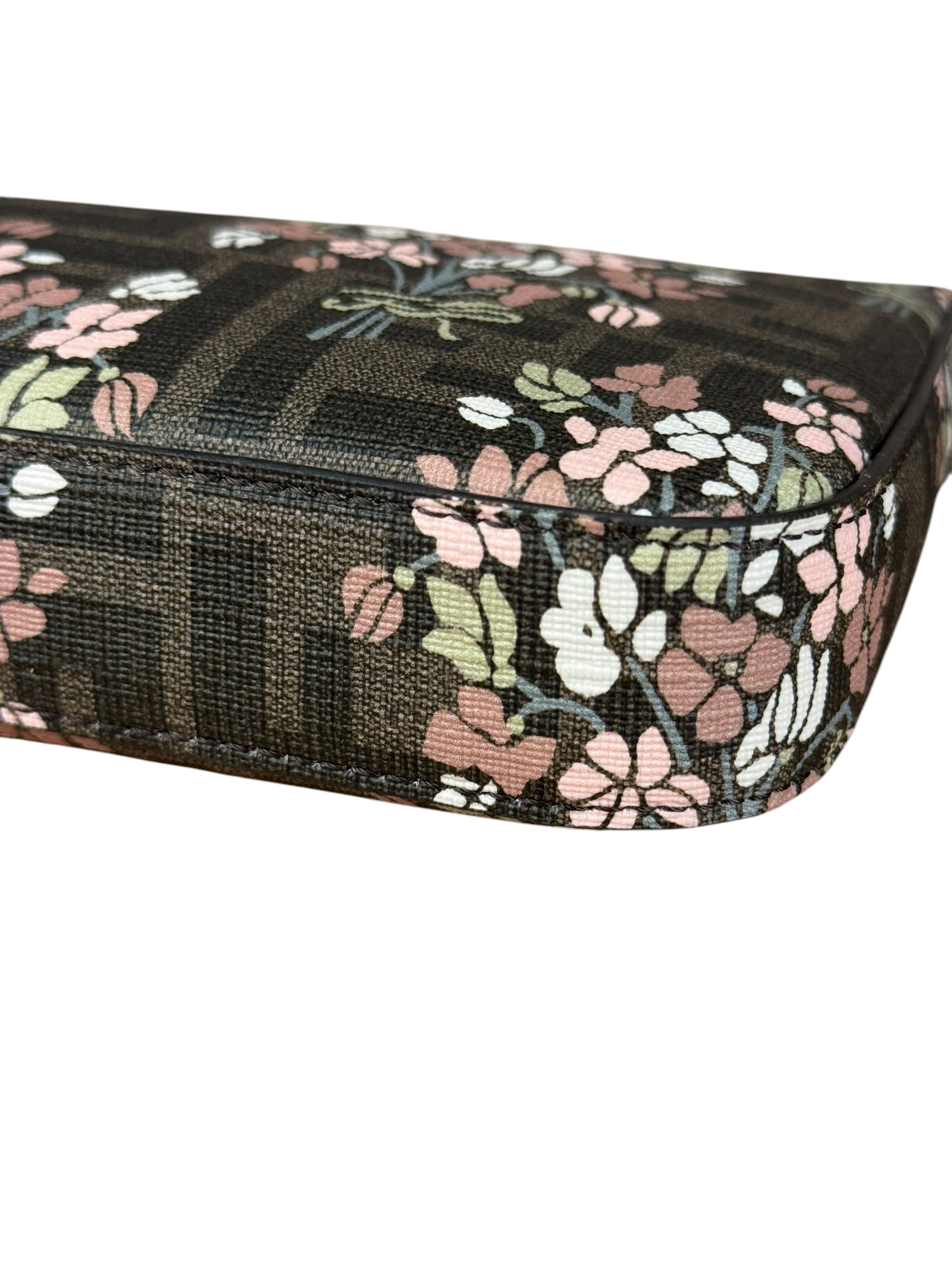 Fendi FF Floral Coated Canvas Chain Pochette
