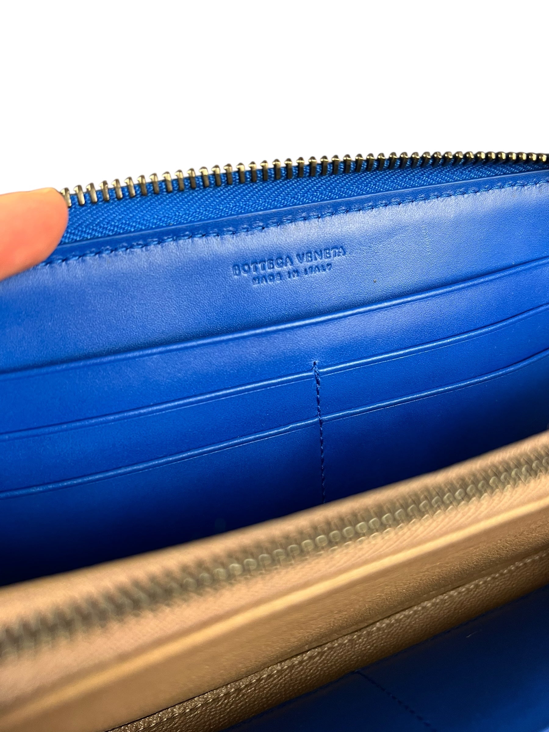 Bottega Veneta Intrecciato Long Wallet Blue