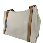 Hermes Beige/Brown Leather Trim Cabalicol Tote