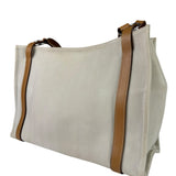 Hermes Beige/Brown Leather Trim Cabalicol Tote