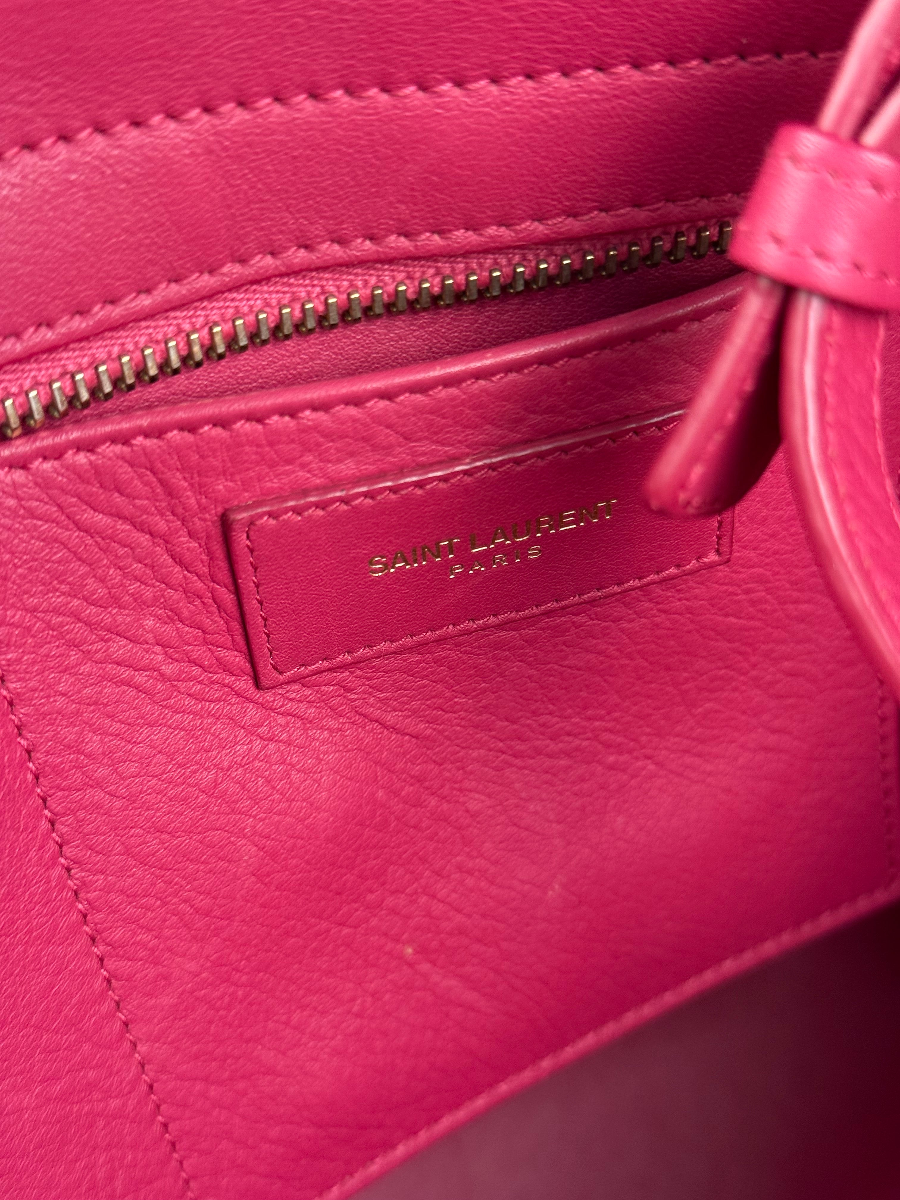 Saint Laurent Classic Y Cabas Fuchsia 2Way Handbag
