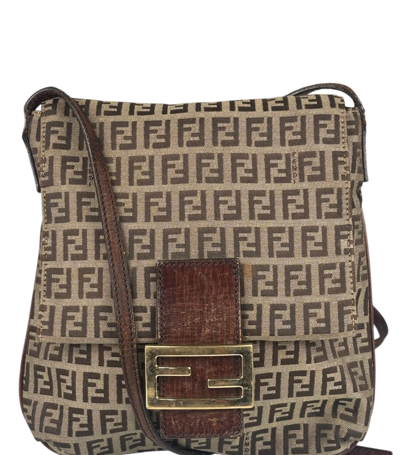 Fendi Canvas Monogram Zucchino Shoulder bag