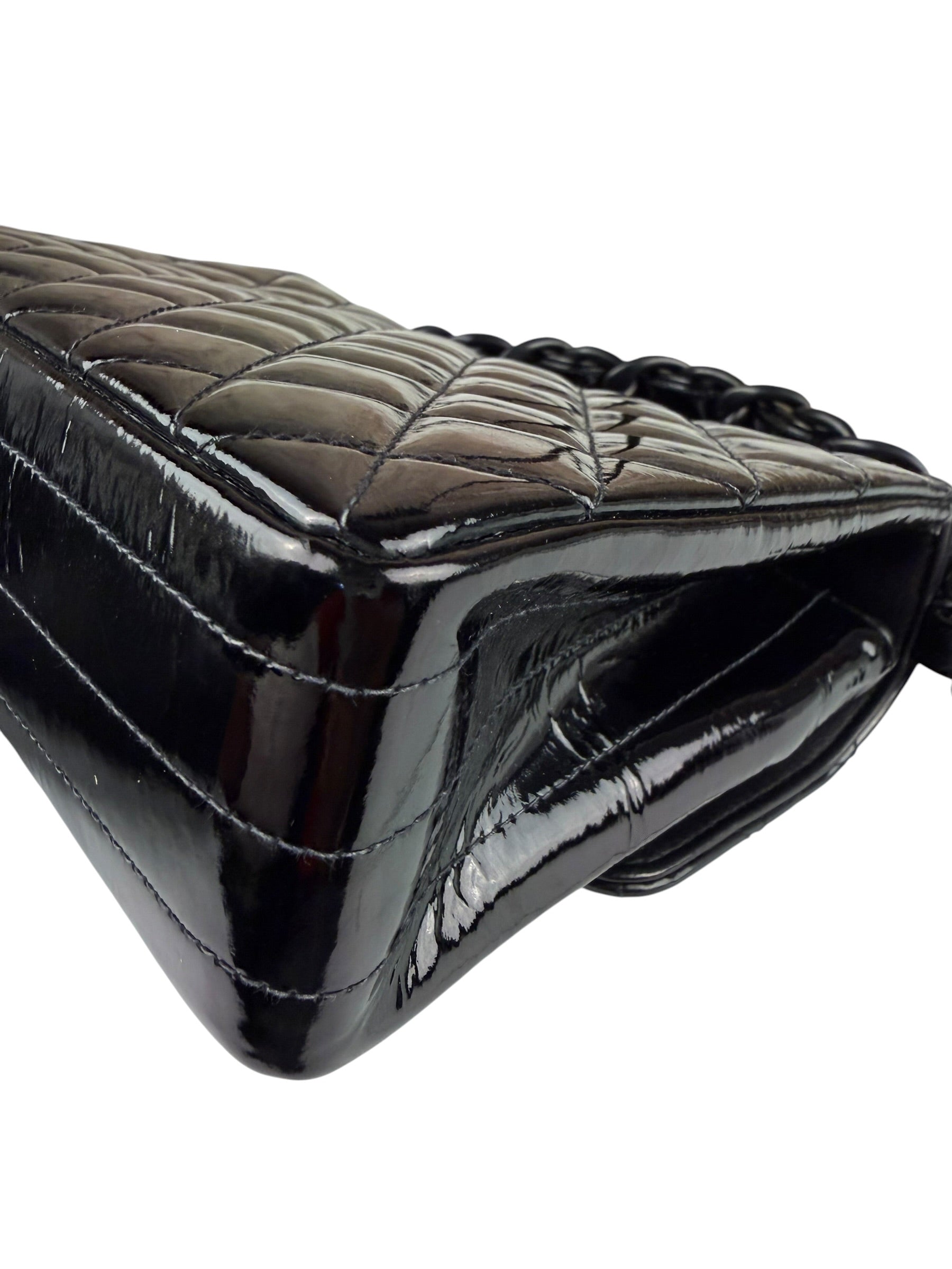 Chanel Vintage Black Leather In The Business Flap Handbag 1996