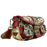 Prada Multicolor Nylon Leather Trim Shoulder Bag