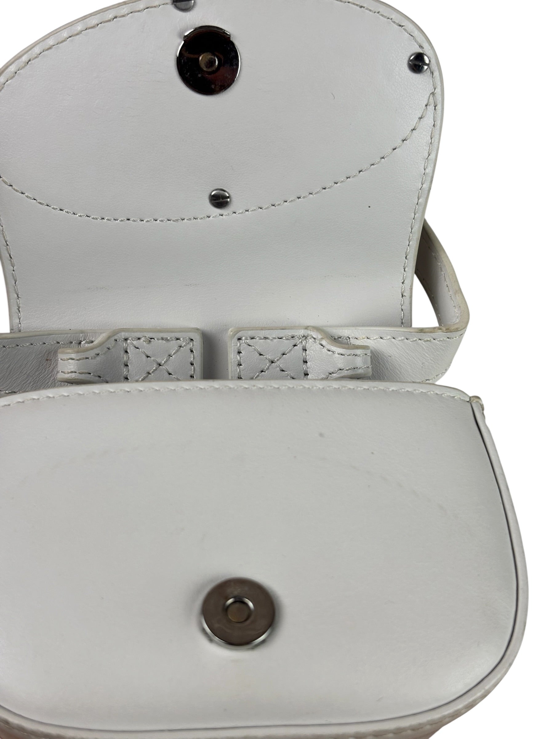 Diesel White Leather 1DR XS Two-Way Mini Bag