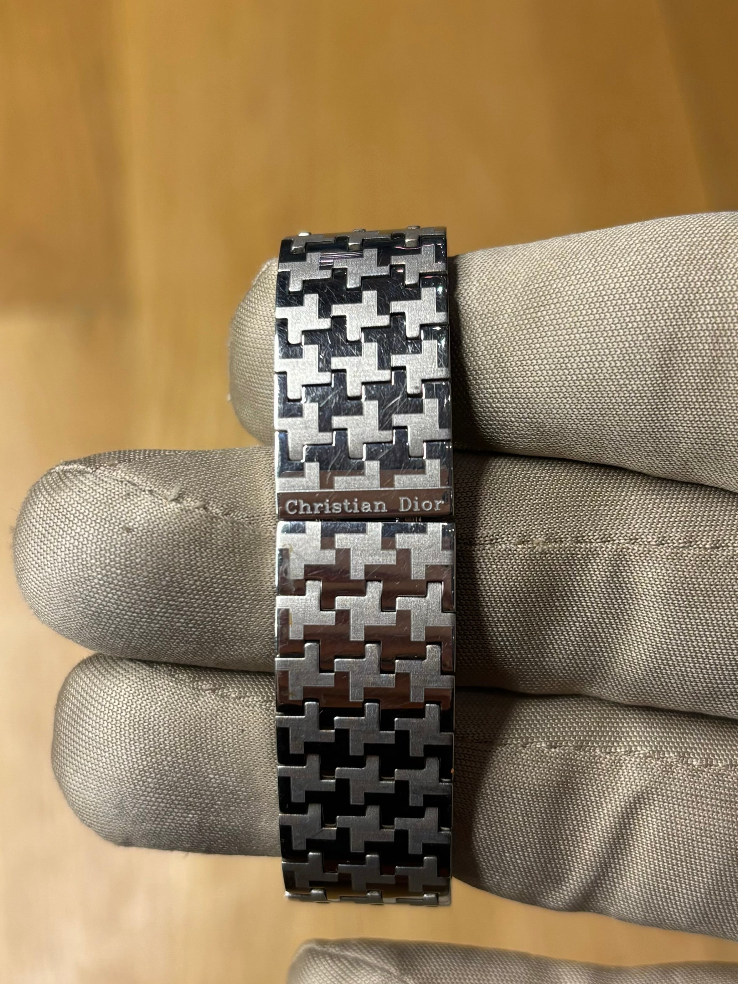 Christian Dior Black Oval Dial Steel Band