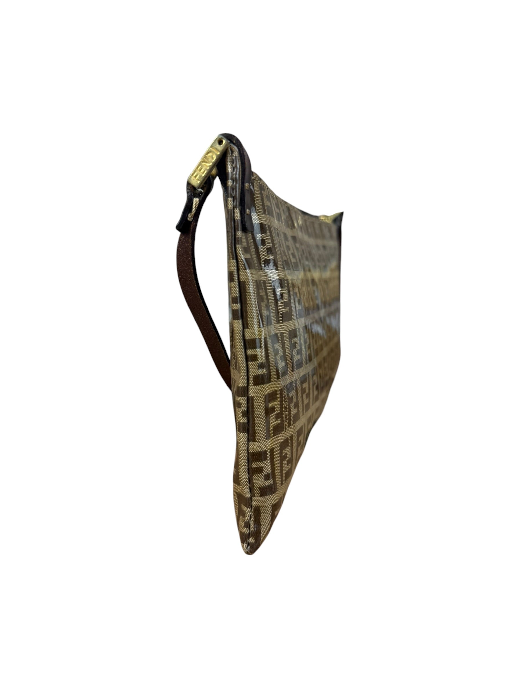 Fendi Vintage PVC Coated FF Shoulder Pochette