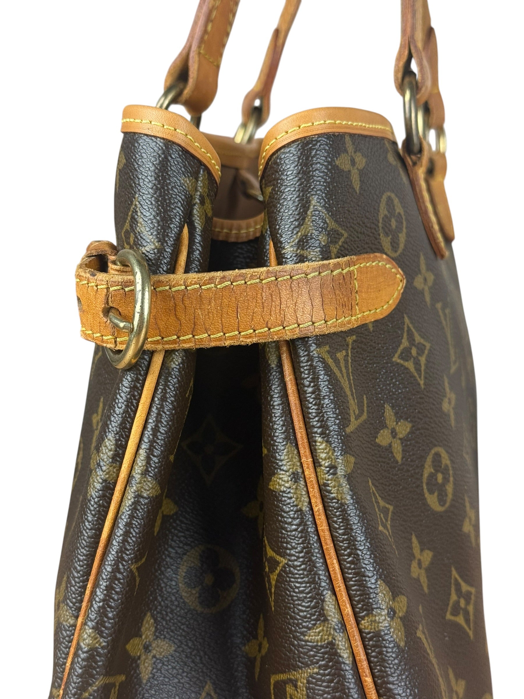 Louis Vuitton Leather Batignolles Horizontal Canvas Monogram Tote Bag