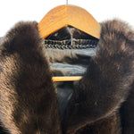 Vintage Black Mink Fur Long Coat