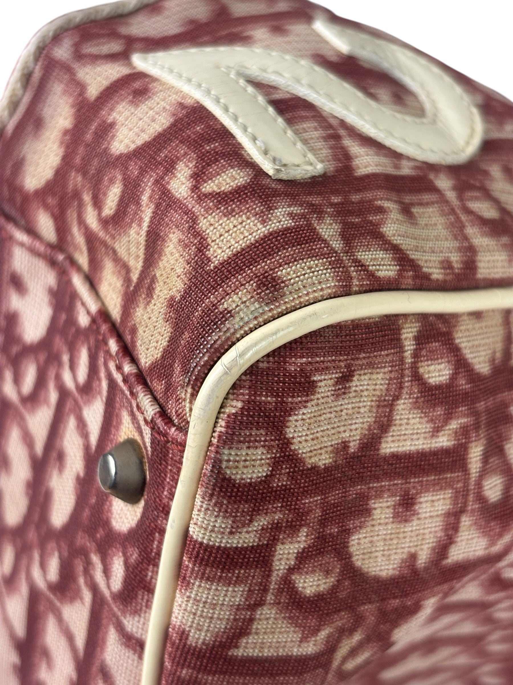 Christian Dior Vintage Red Trotter Boston Bag