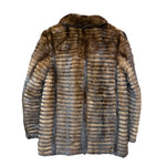 Vintage Dark Brown Stripped Mink Fur Coat