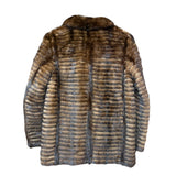 Vintage Dark Brown Stripped Mink Fur Coat