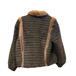 Vintage Brown Sherpa Fur Trimmed Coat