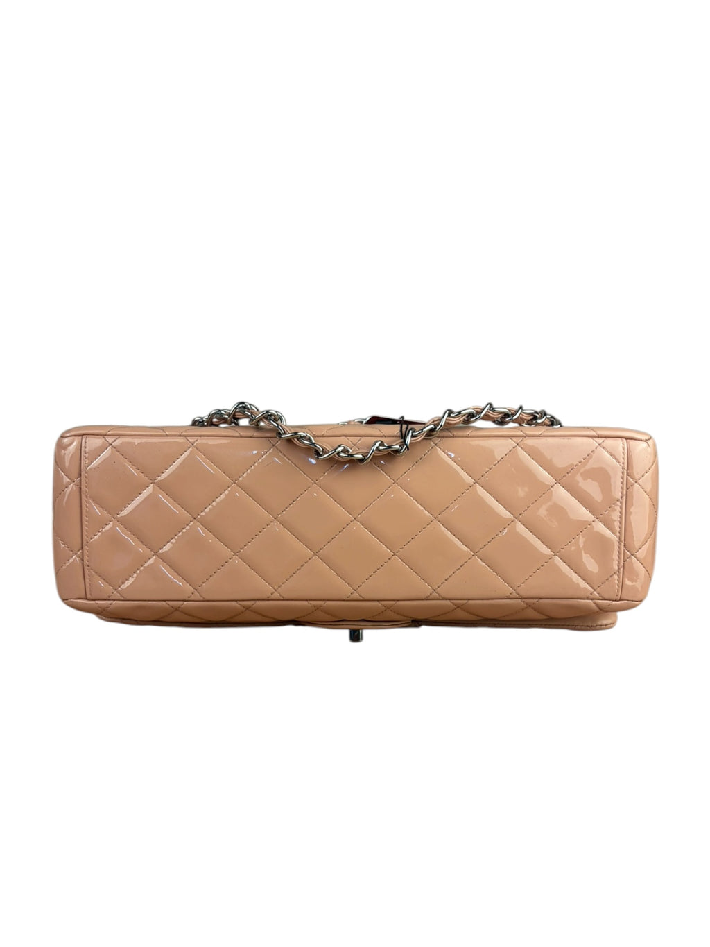 Chanel Patent Nude Quilted Jumbo Flap 2011