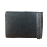 Versace Black Saffiano Leather Bifold Money Clip Wallet