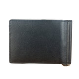Versace Black Saffiano Leather Bifold Money Clip Wallet