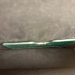 Alexander McQueen Green Croc Embossed Skull Bag