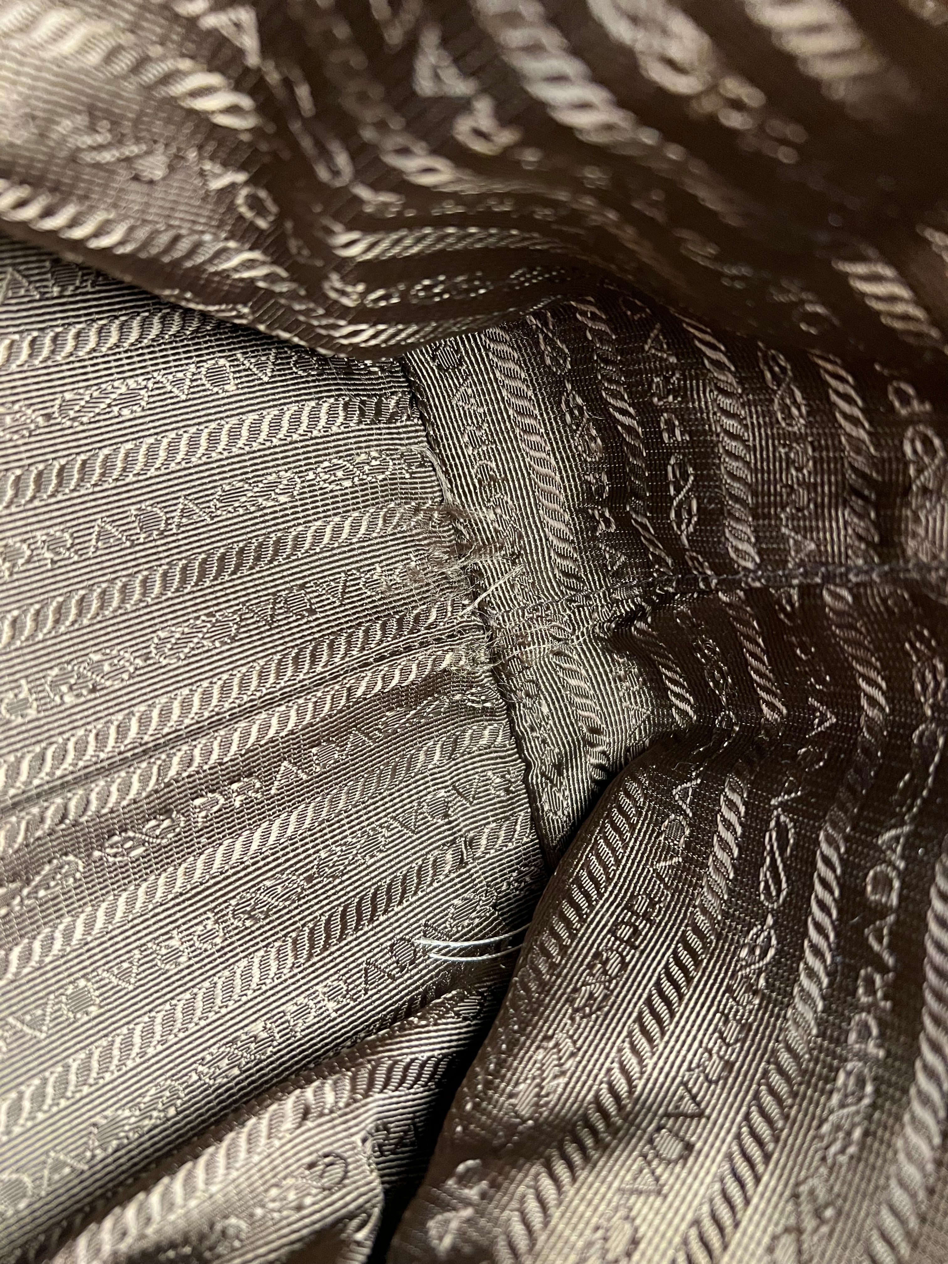 Prada Vintage Jacquard Logo Tote Brown