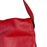 Burberry Red Leather Haymarket Check Shoulder Bag