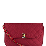 Chanel Vintage Two Tone Red Satin Flap 1989