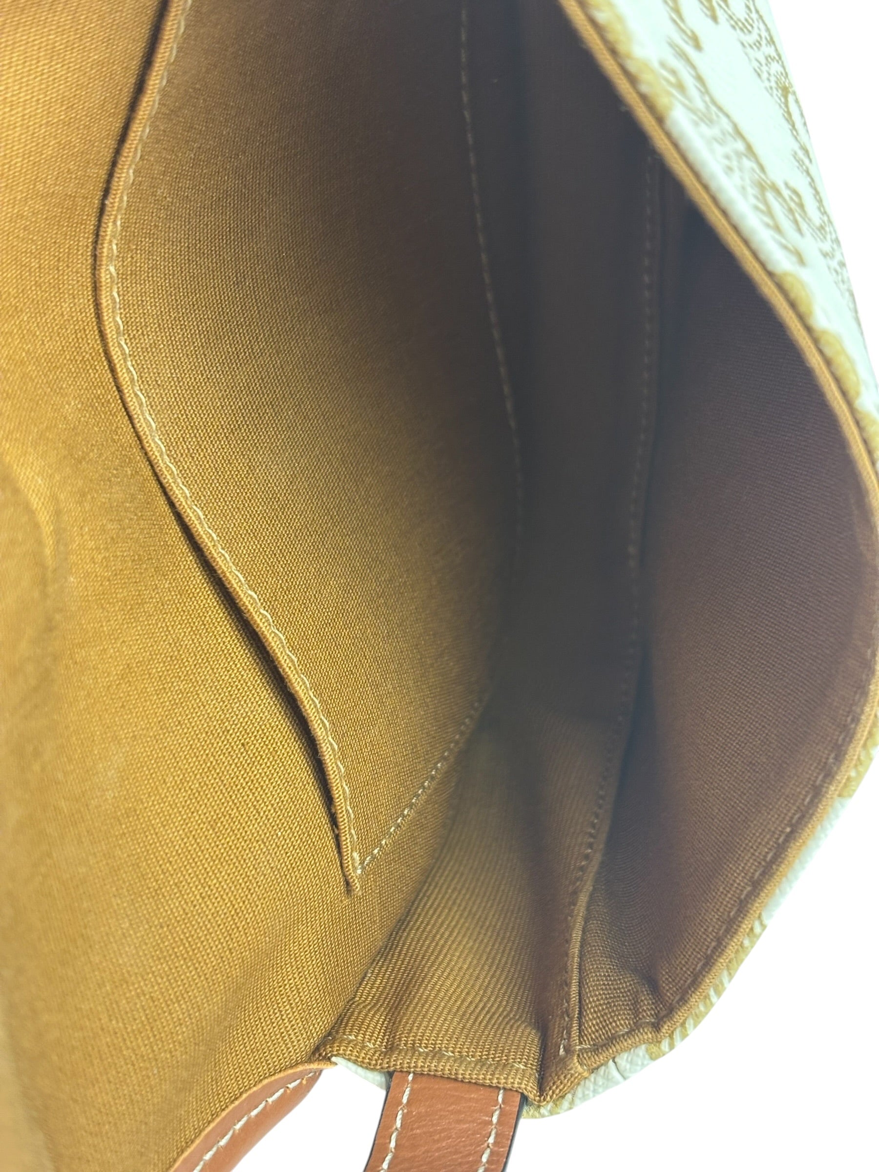 Celine White Leather Macadam Nano Triomphe Besace Shoulder Bag