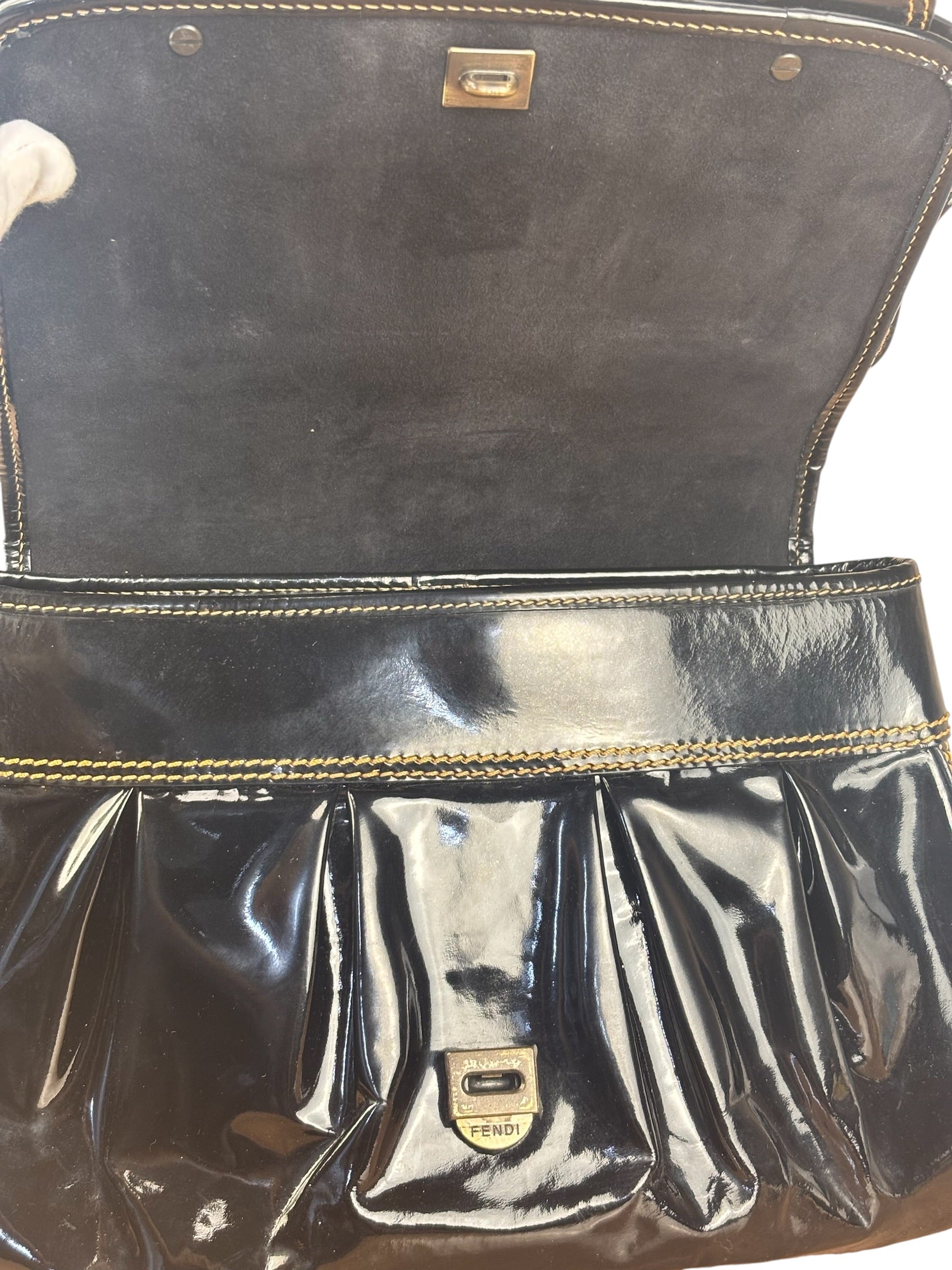 Fendi Black Patent Leather Shoulder Bag B