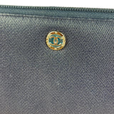 Chanel Navy Blue Long Zip Wallet