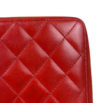 Chanel Red Quilted Leather Long Organizer Wallet 2010