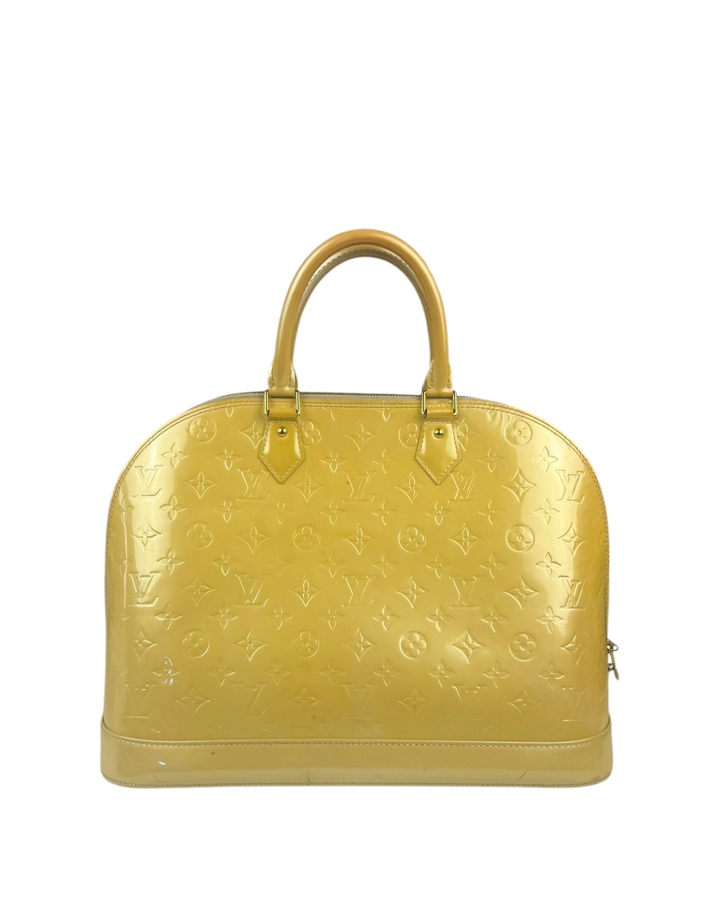 Louis Vuitton Yellow Monogram Vernis Alma Handbag