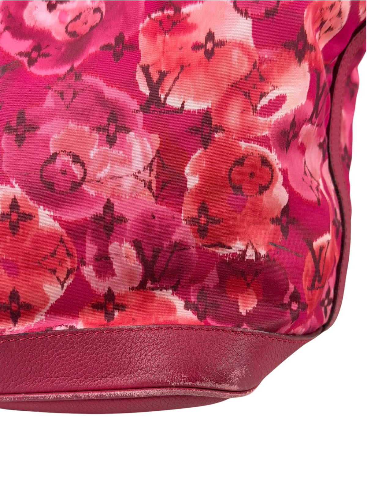 Louis Vuitton Pink Leather Trim Floral Ikat Noefull PM