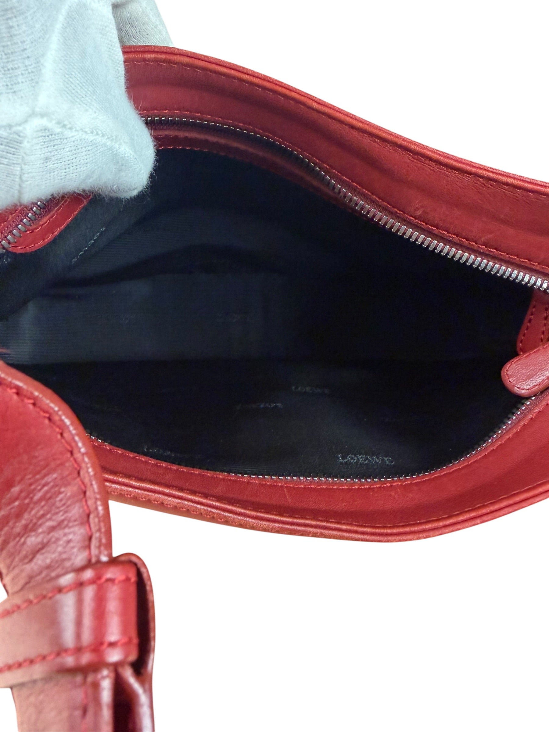 Loewe Vintage Red Leather Shoulder Bag