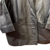Vintage Black Leather Blazer Coat
